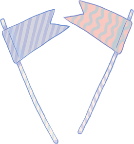 Stylized Watercolor Sea Birthday Flags